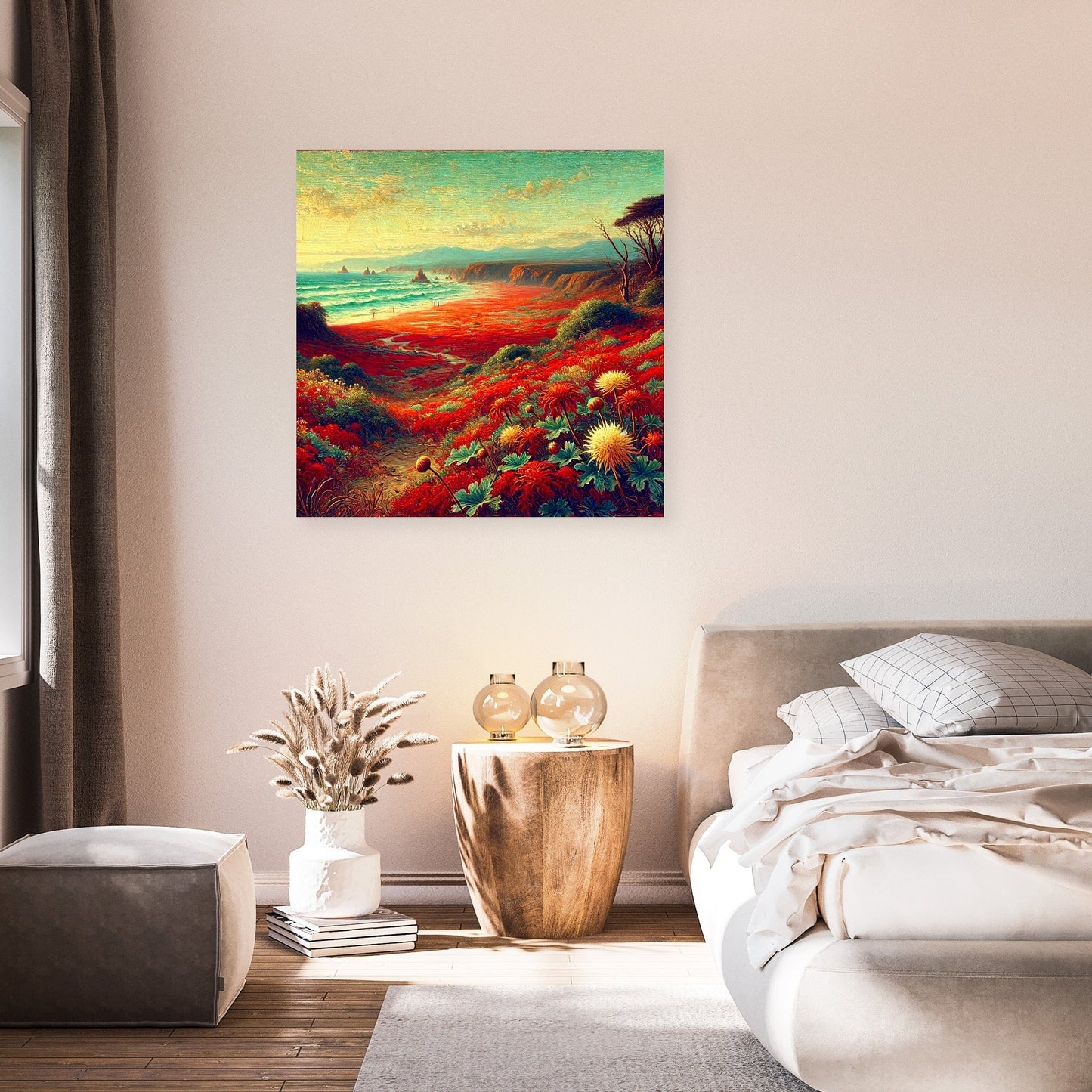 Victorian Red Beach Canvas