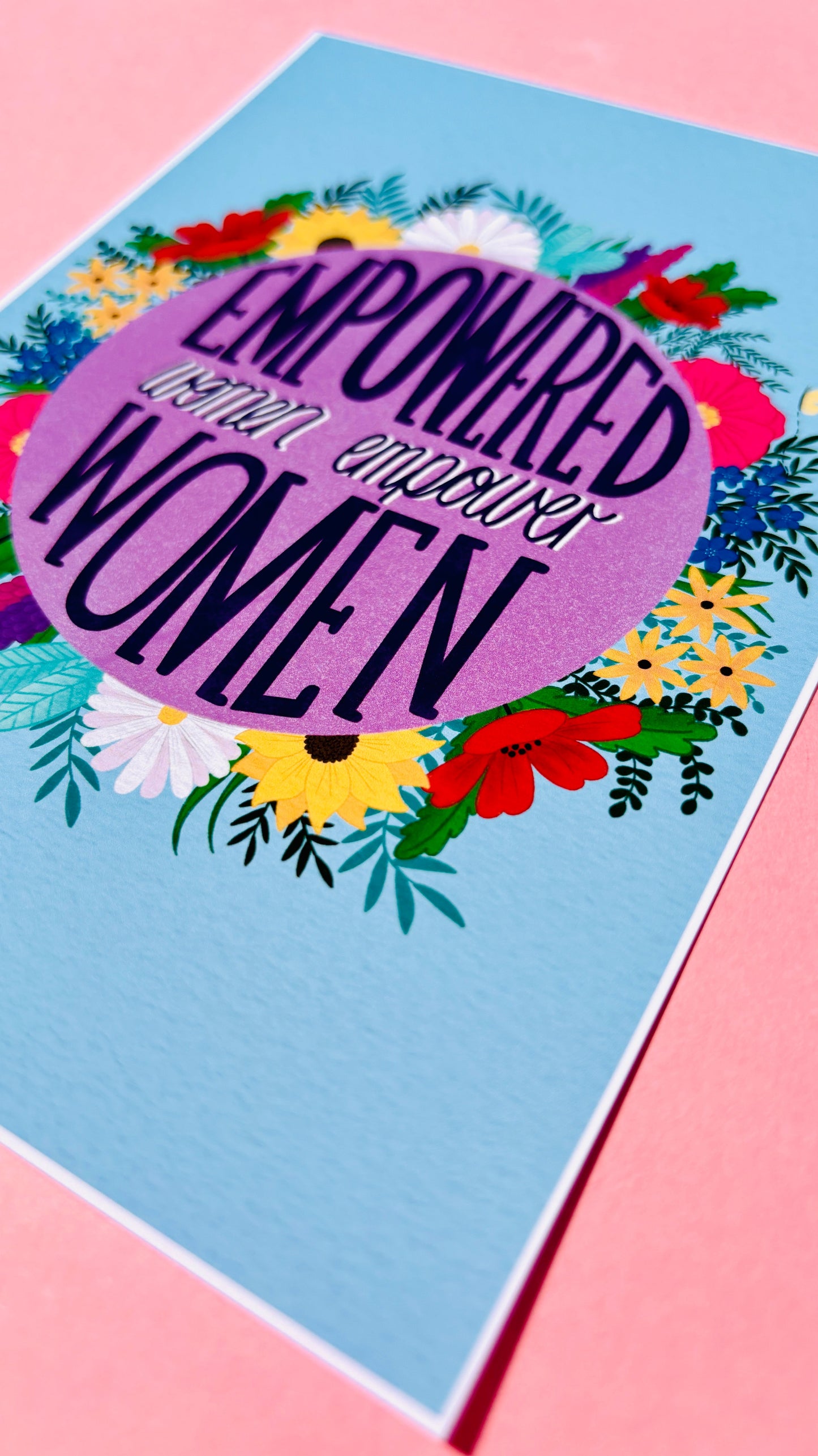 Empowered Women Feminist Art Print – Feminist Wall Art with Inspirational Quote