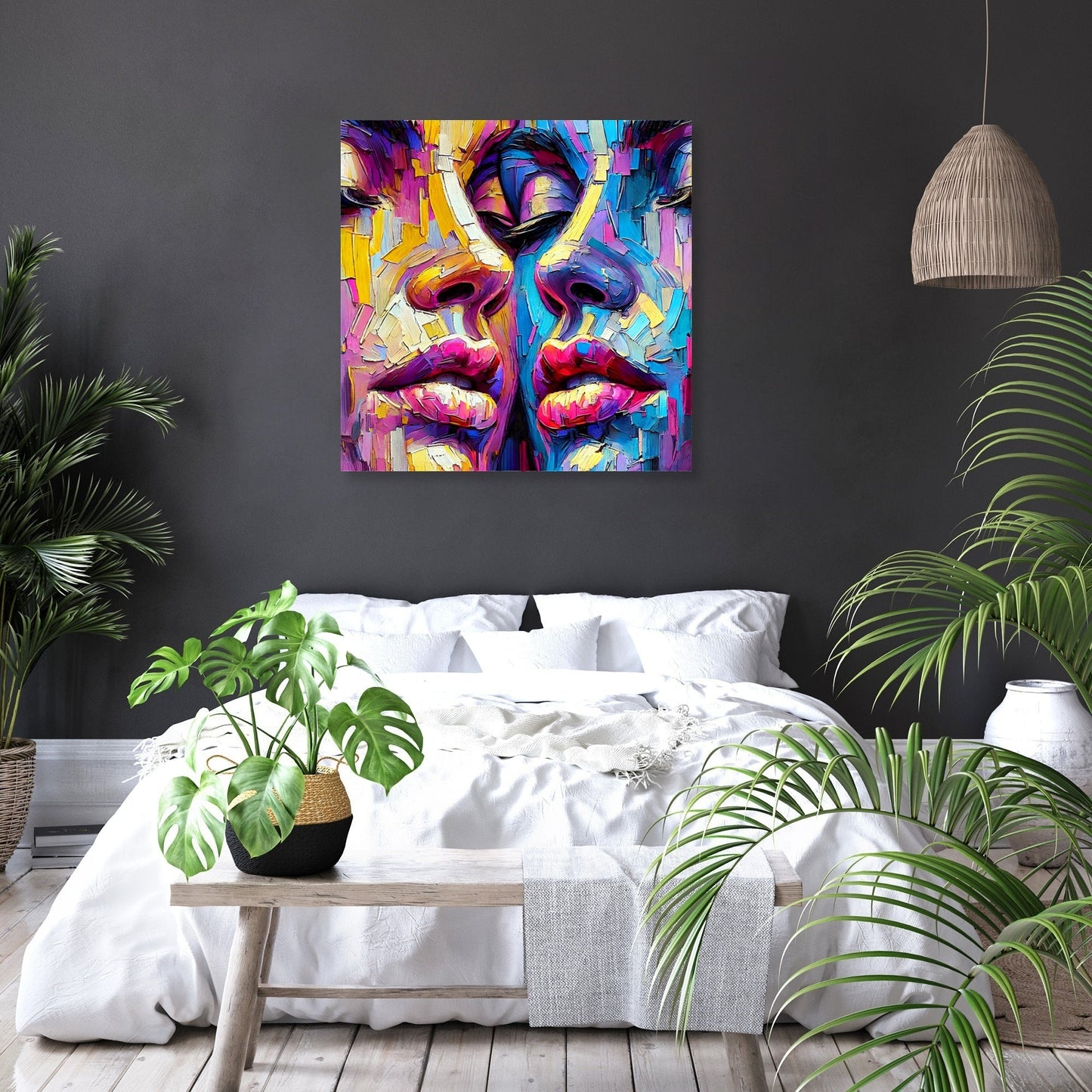 Vibrant Contrast Faces Canvas