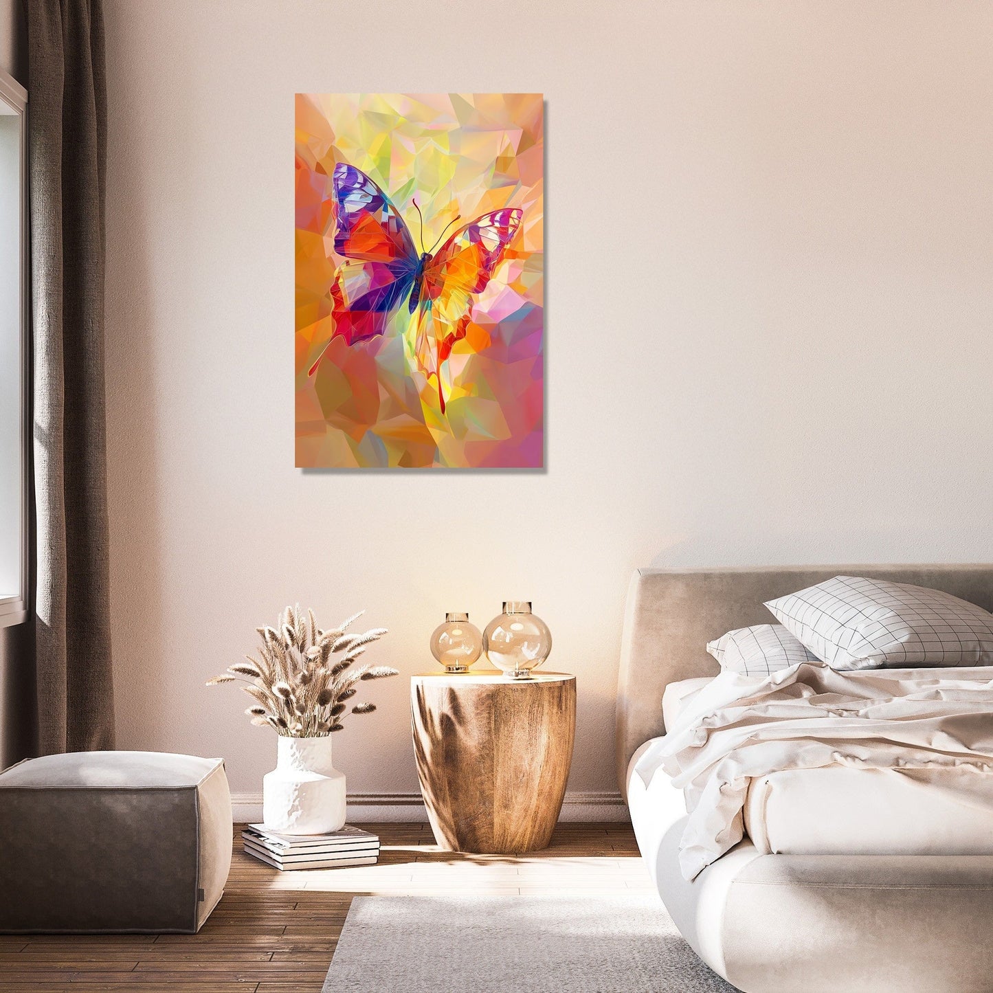 Polygonal Butterfly Kaleidoscope Canvas