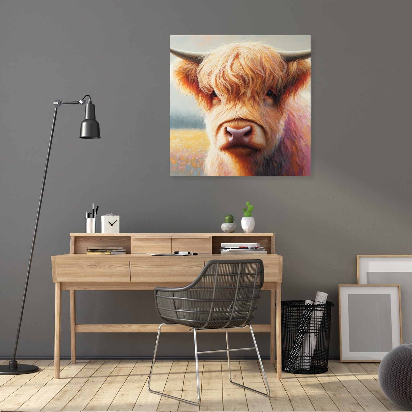 Gentle Highland Cow Gaze Canvas