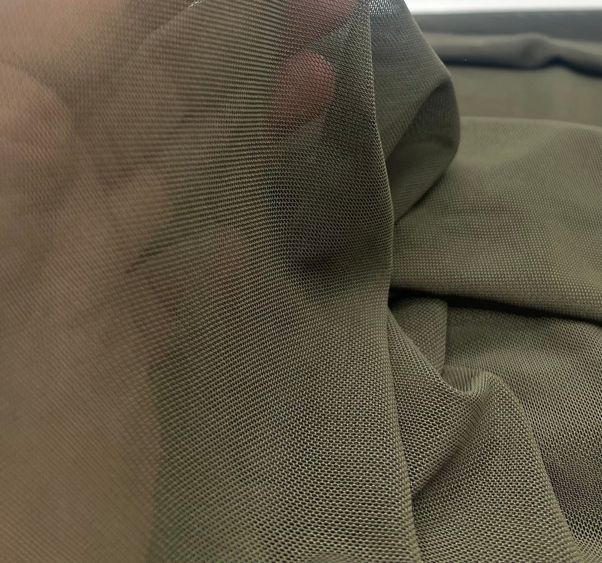 Plain Khaki Mesh Fabric Stretch