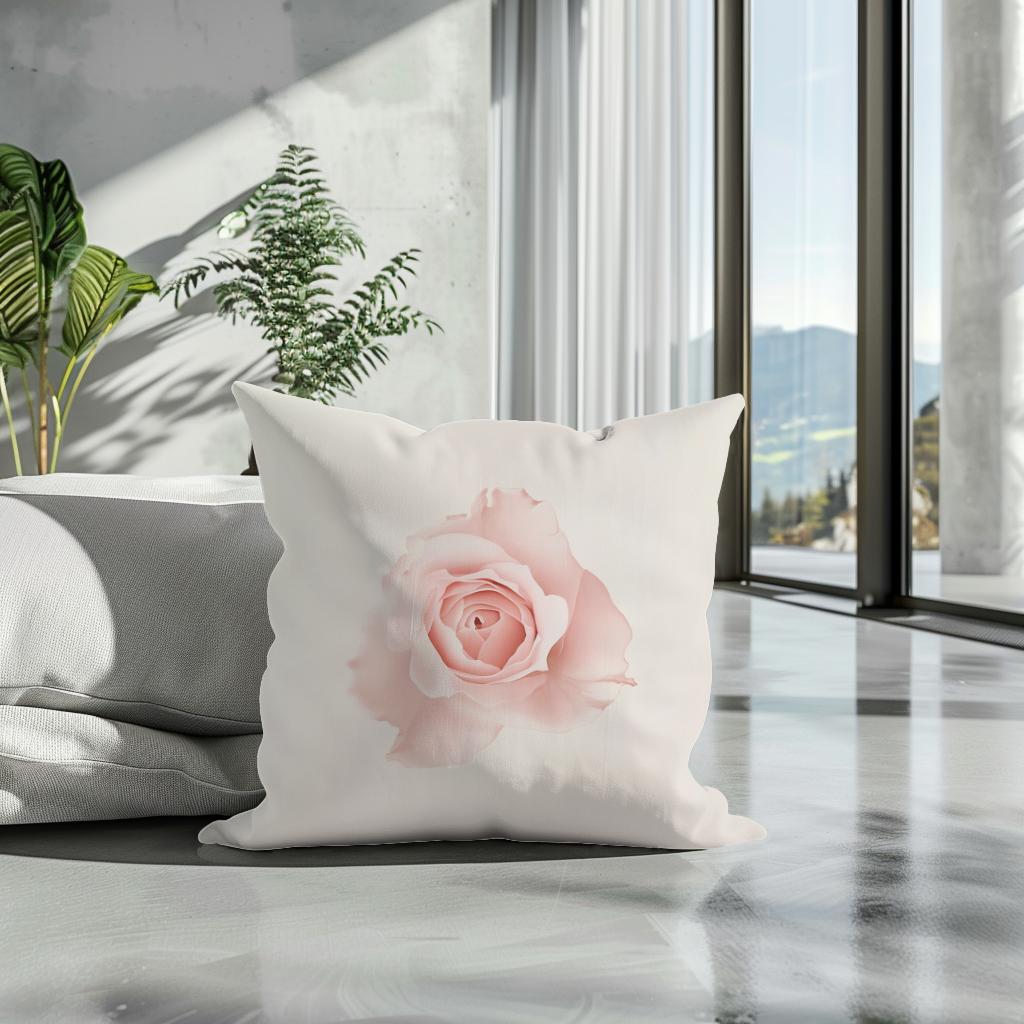 Pink Rose Cotton Cushion
