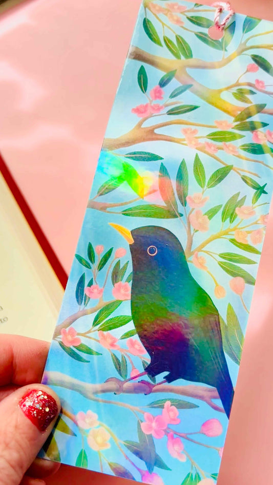 Blackbird Handmade Holographic Bookmark