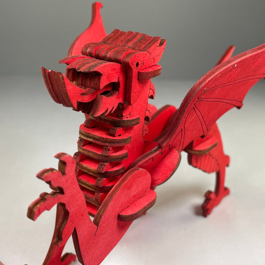 Welsh Dragon Puzzle Kit - Flatpack Model Kit By Curious Rabbit ®
