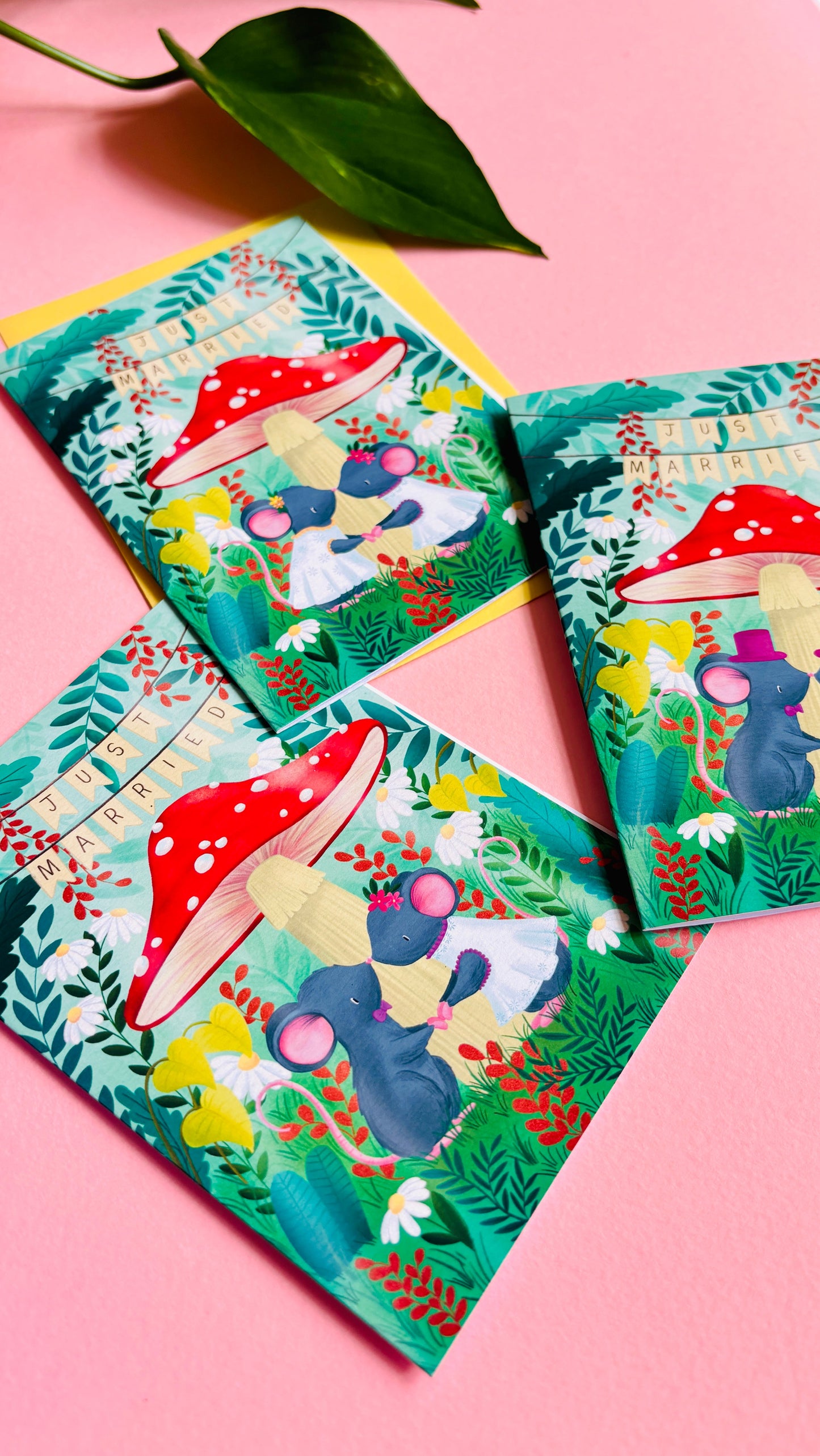 Handmade Gay Wedding Card- Whimsical Forest Themed Greetings Card