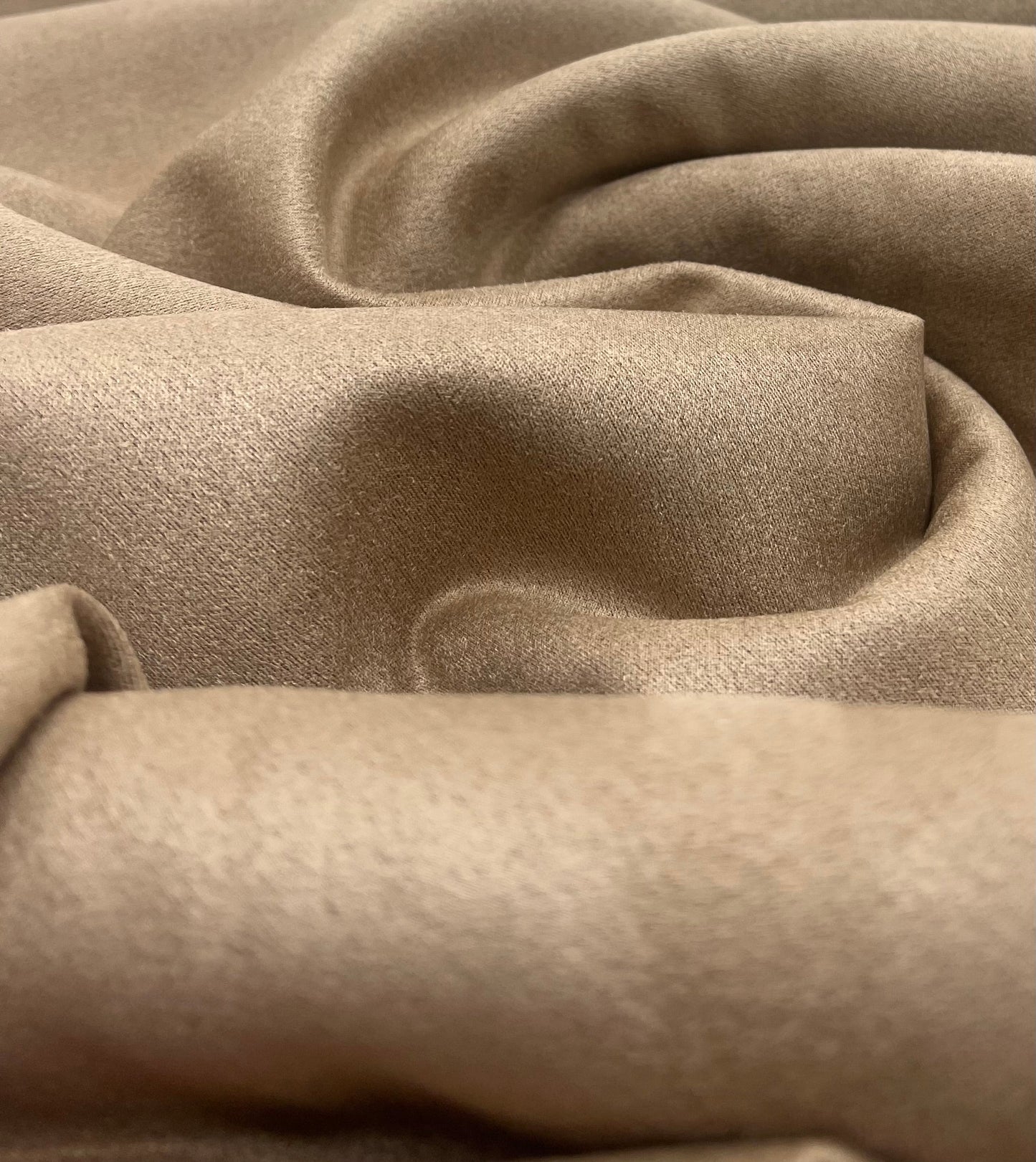 Tan Scuba Suede Jersey Fabric 280GSM 2 Way Stretch