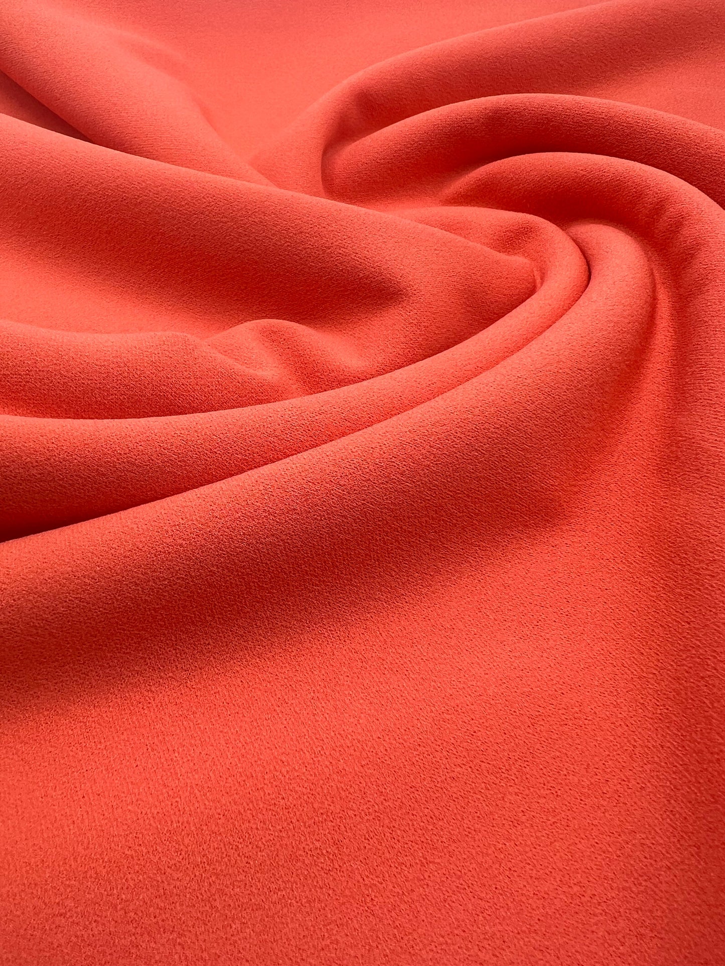 Plain Coral Scuba Crepe Stretch Jersey Fabric 4 Way Stretch