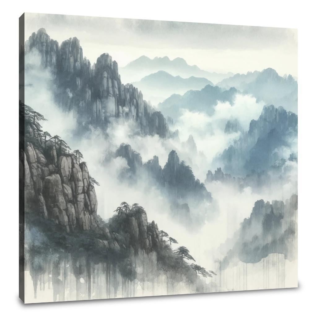 Huangshan Misty Peaks Canvas