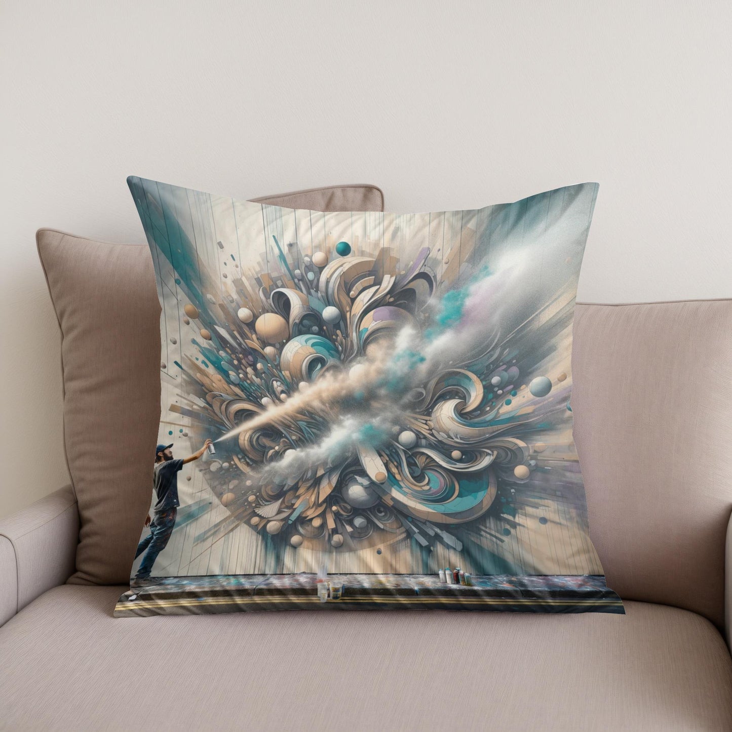 Serenade of the Spray Can Cotton Cushion