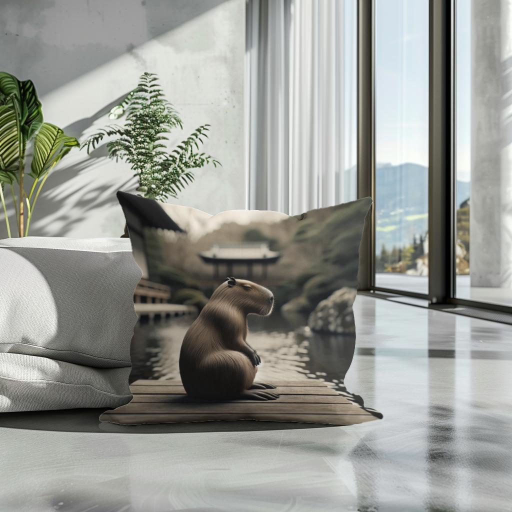 Zen Capybara Cotton Cushion