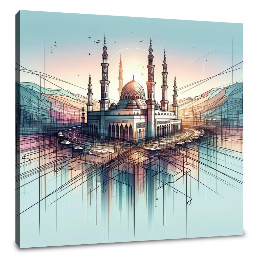 Abstract Baitul Mukarram Dawn Canvas