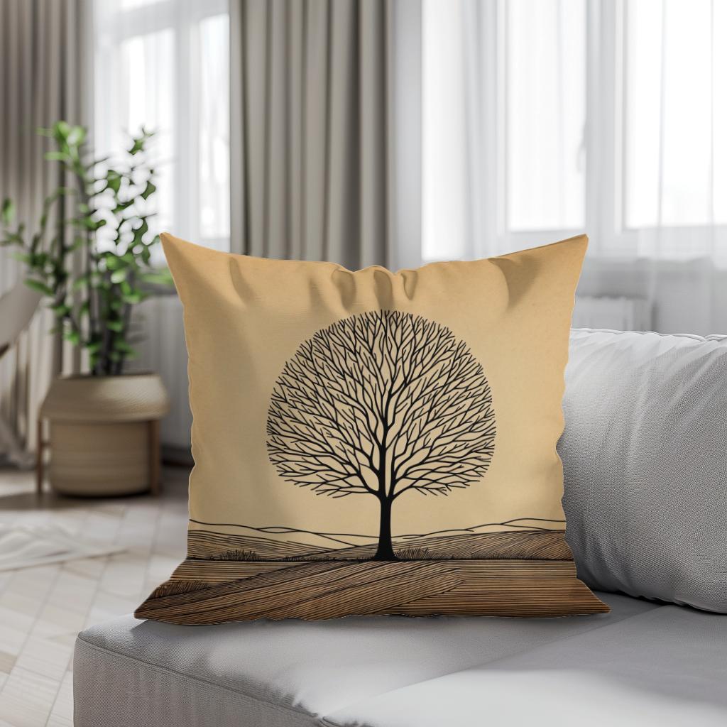 Silhouette Solace Tree Cotton Cushion