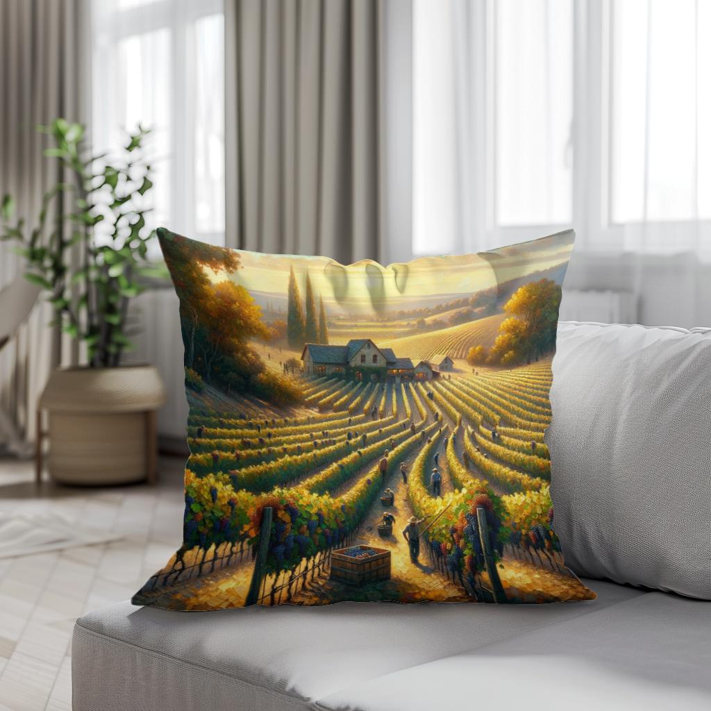 Harvest Vineyard Cotton Cushion