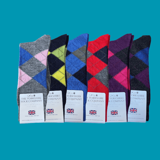 Ripley Argyle Merino Socks - 6 Pair Bundle