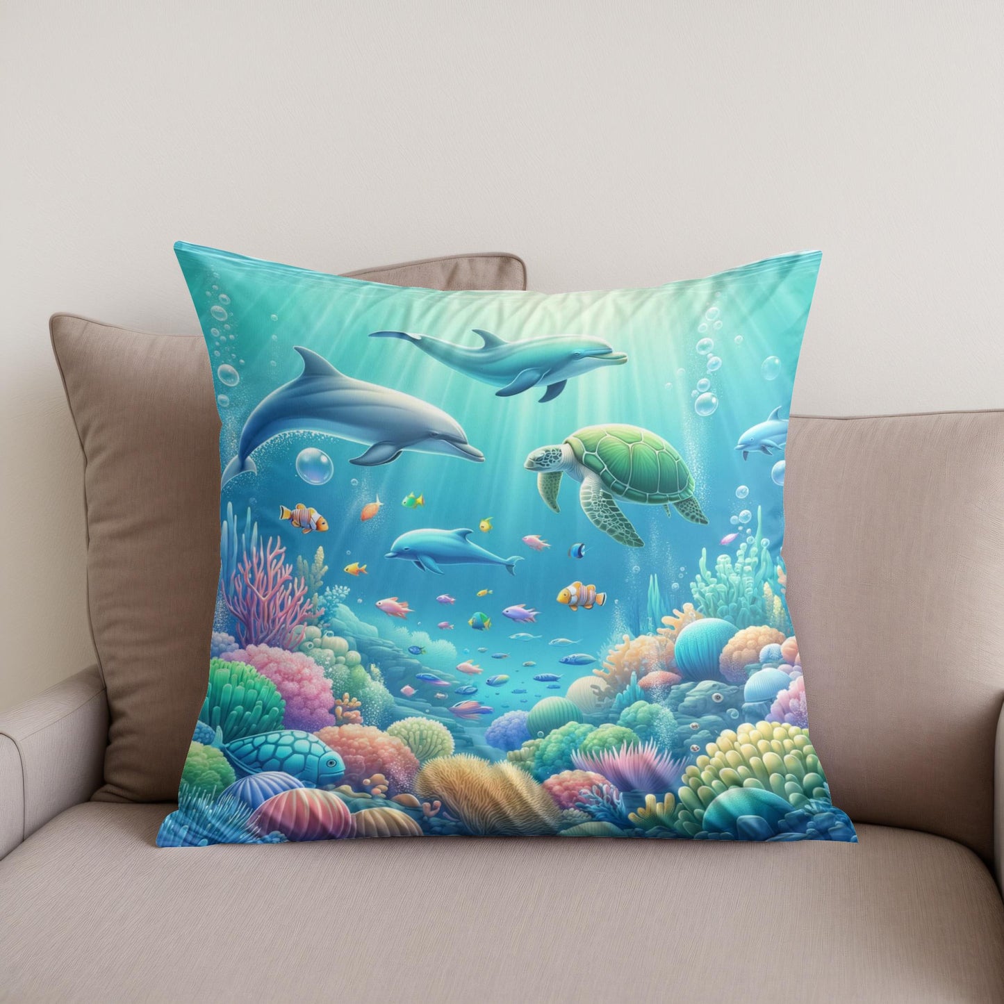 Underwater Wonderland Cotton Cushion