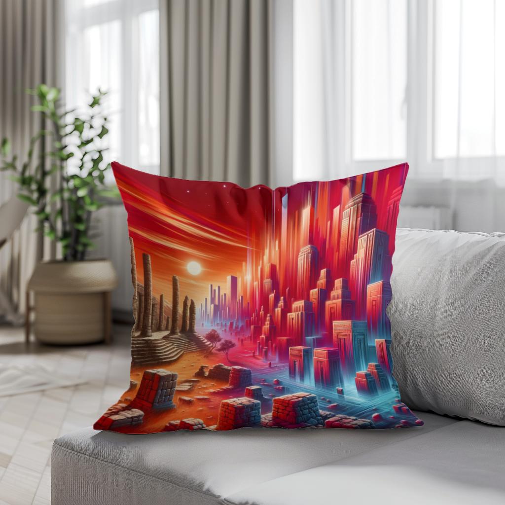 Crimson Epochs Cotton Cushion