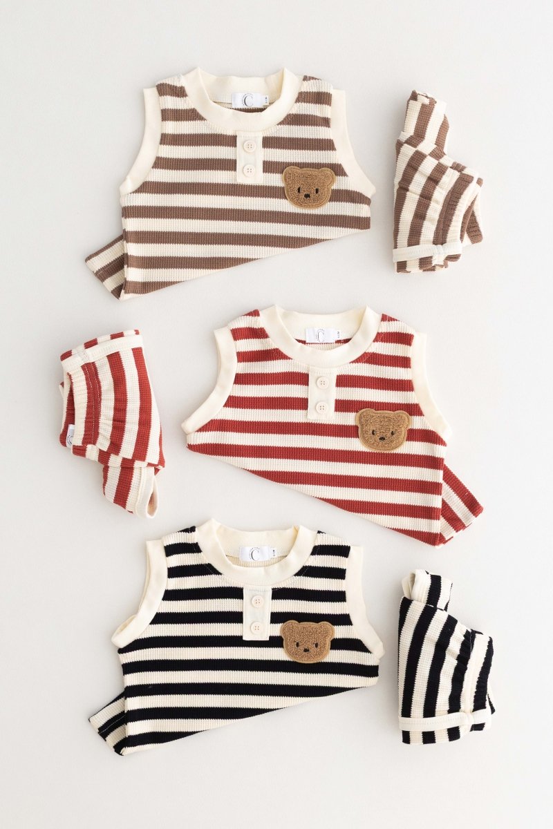 The Bear Beach Stripe Shorts & T-Shirt