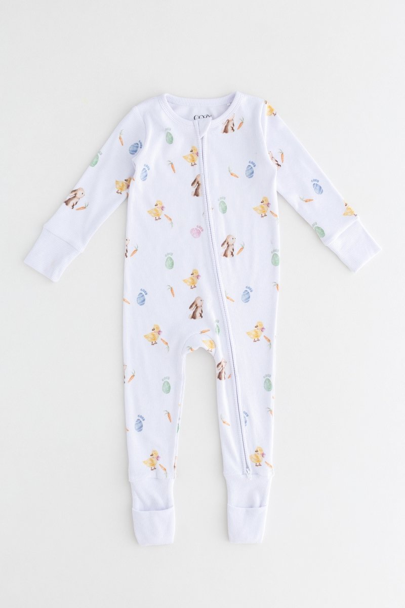 The COZY Hop Sleepsuit Ribbed Cotton Zip One Piece