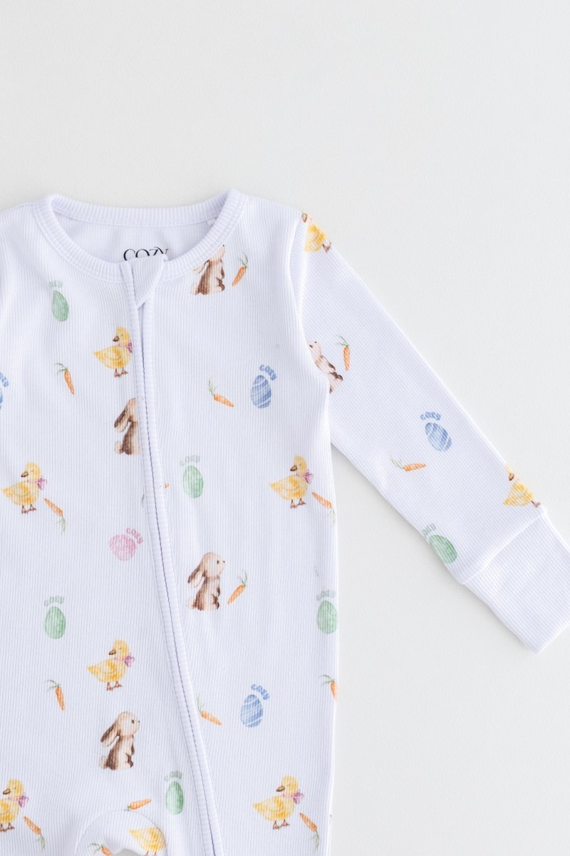 The COZY Hop Sleepsuit Ribbed Cotton Zip One Piece