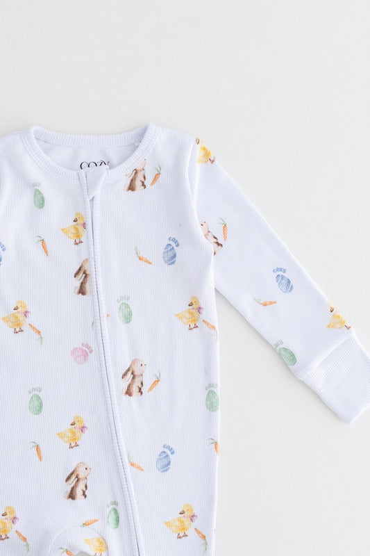 The COZY Hop Sleepsuit Ribbed Cotton Zip One Piece