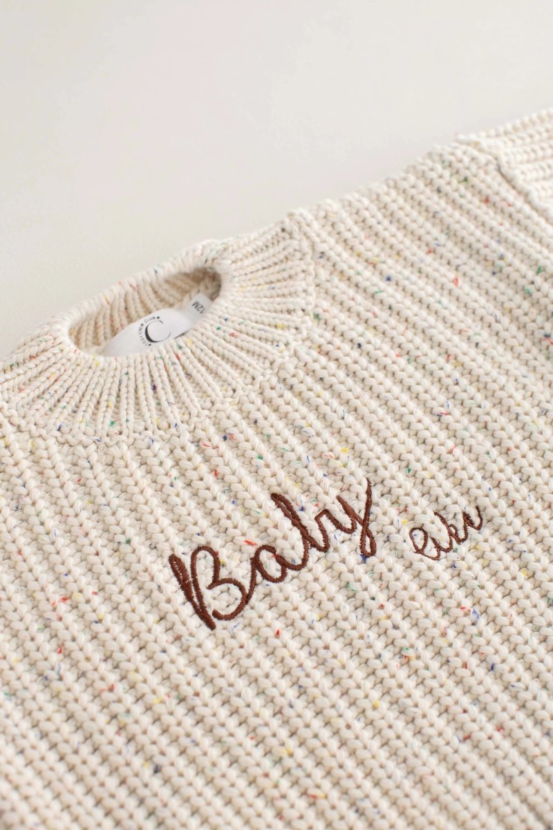 COZY Rainbow Speckle Chunky Sweater | Natural