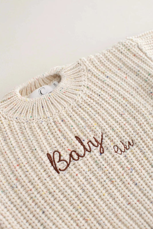 COZY Rainbow Speckle Chunky Sweater | Natural