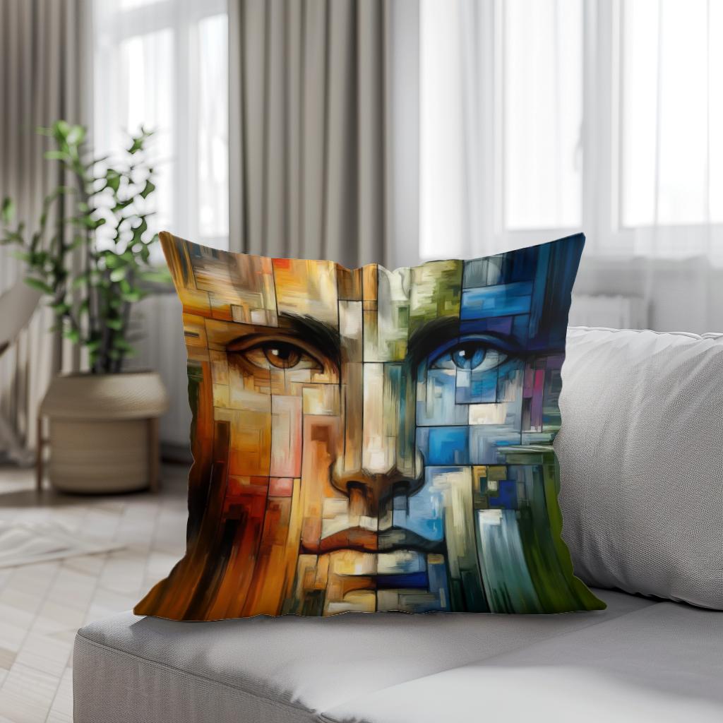 Emotional Mosaic Cotton Cushion