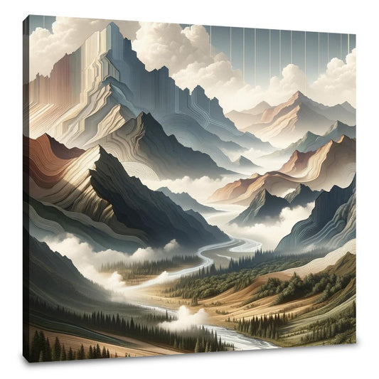 Contemporary Mountain Elegance Canvas
