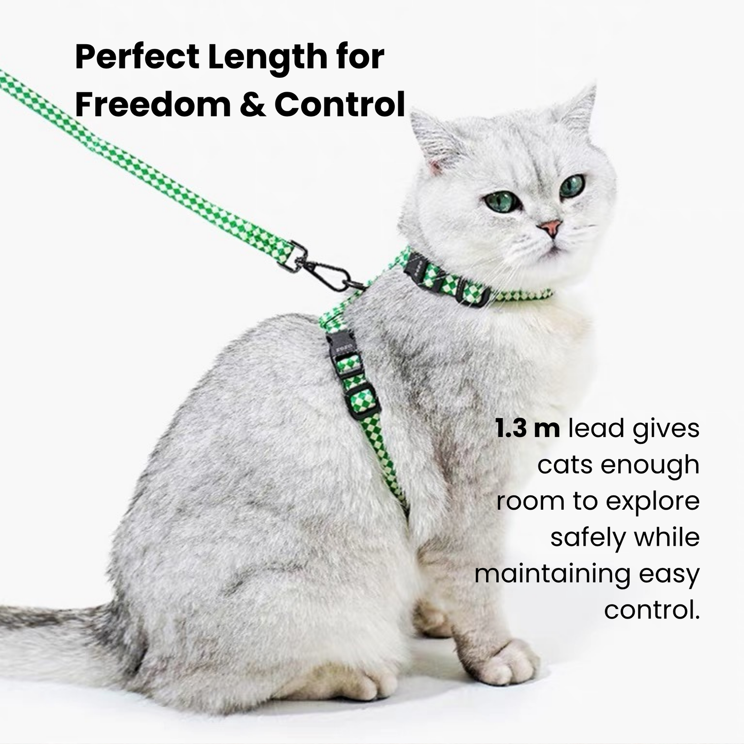 zeze Plaid Cat Harness & Leash Set