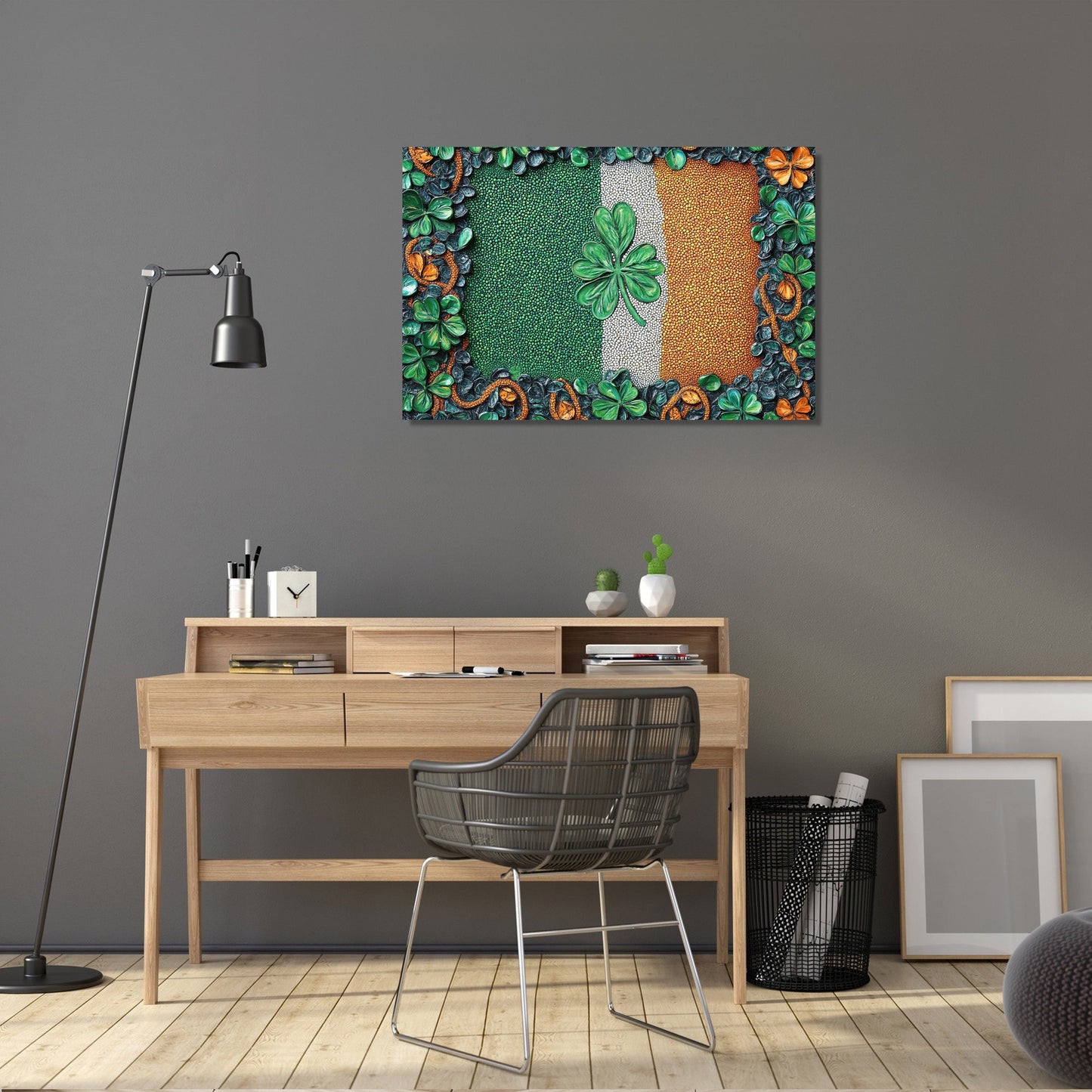 Shamrock Flag Pointillist Canvas