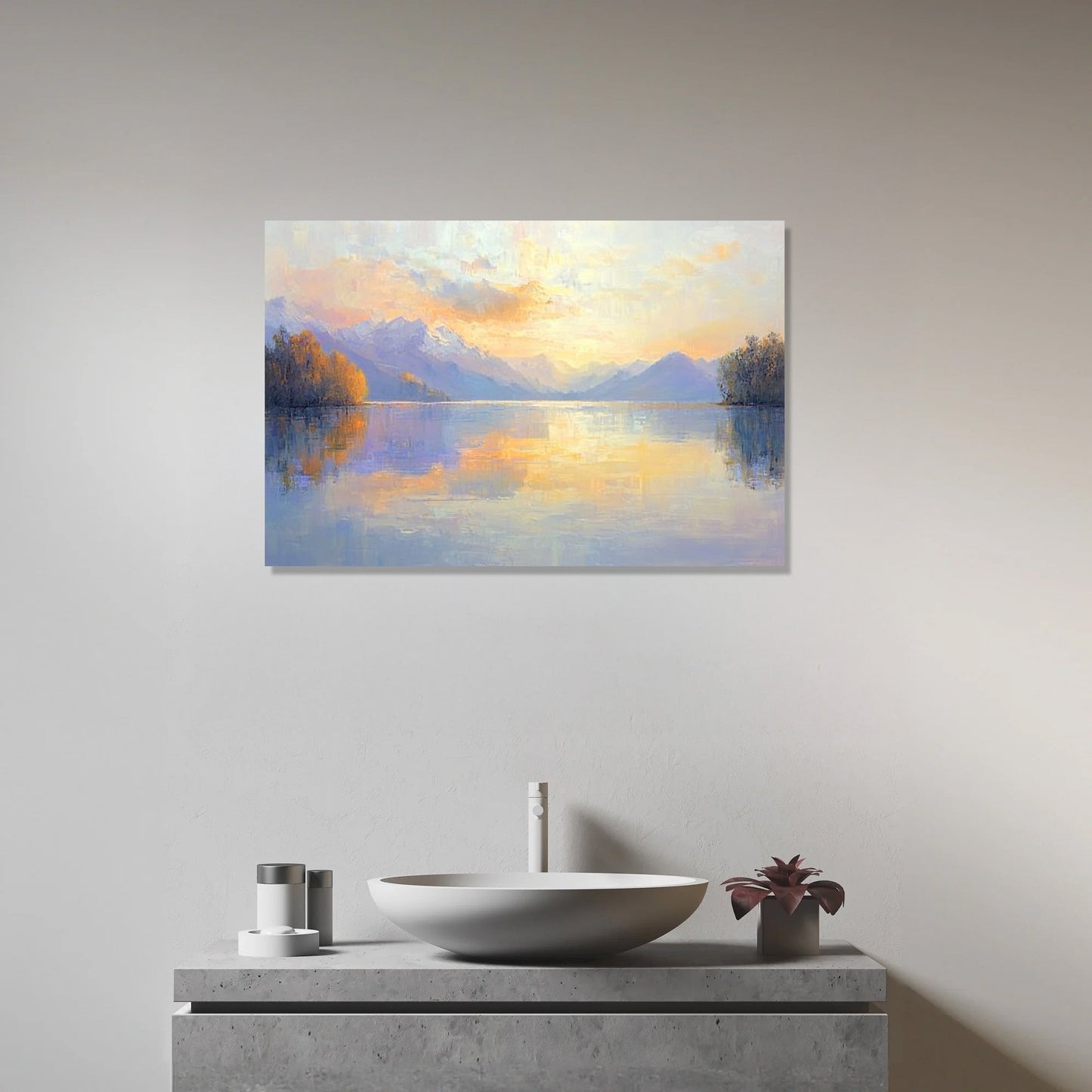 Serene Lake Dawn Canvas