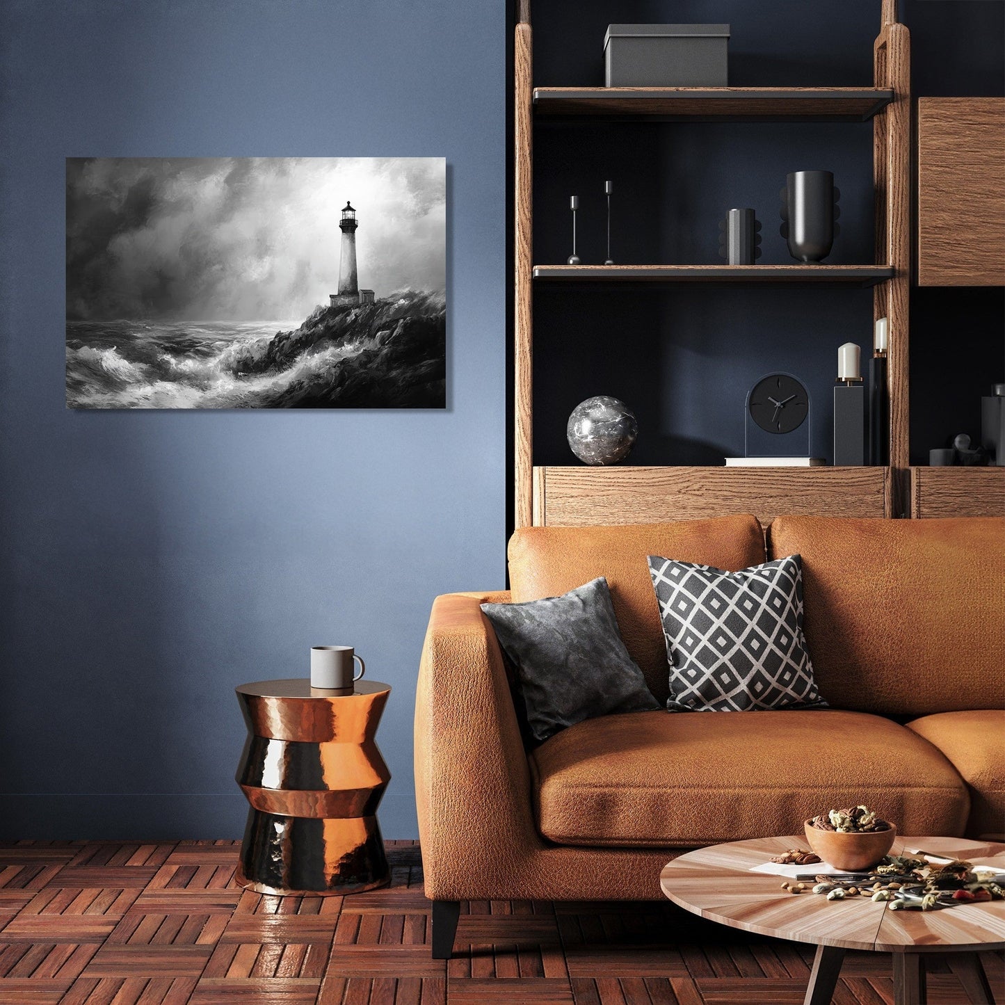 Monochrome Beacon Coast Canvas
