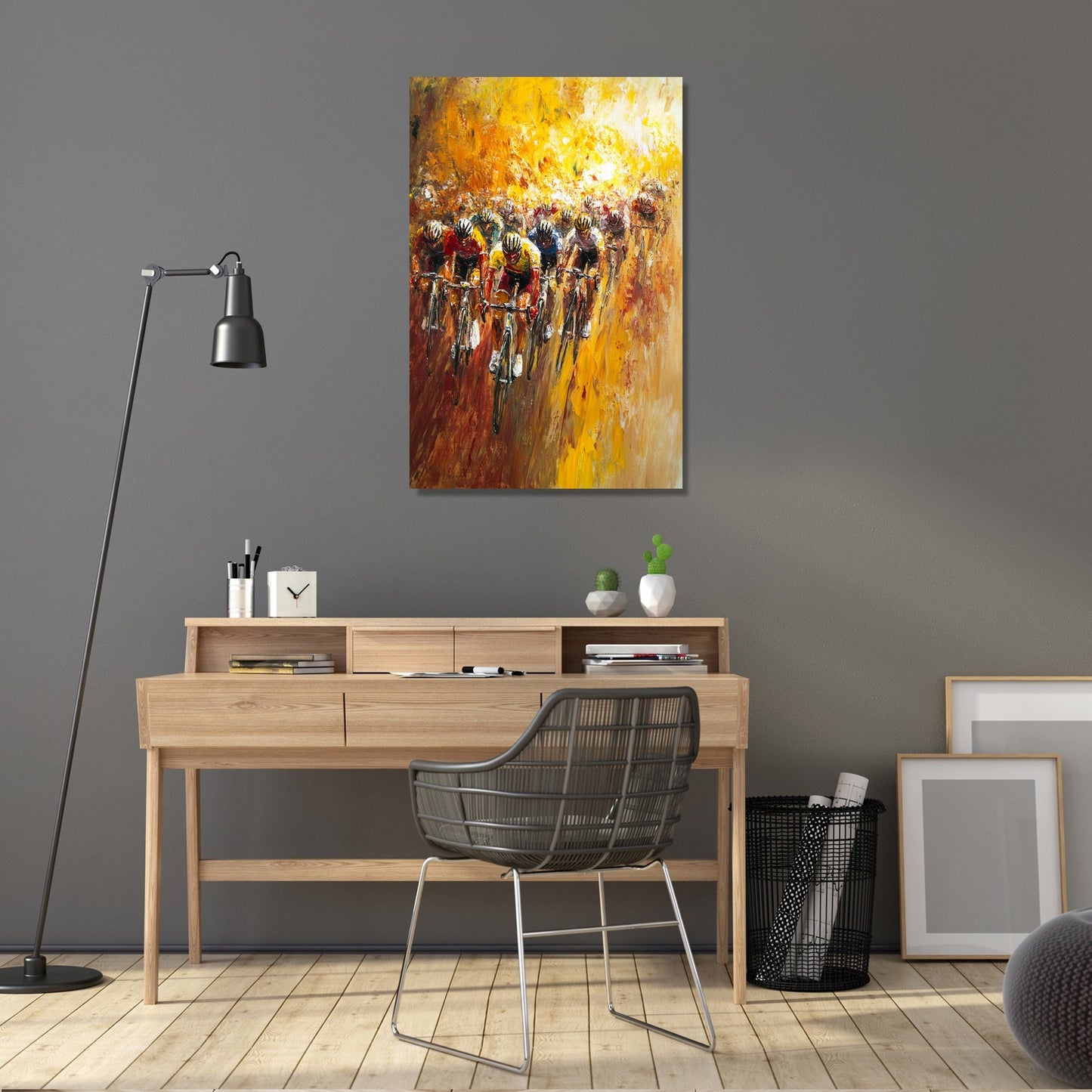 Sunrise Cyclist Race Canvas