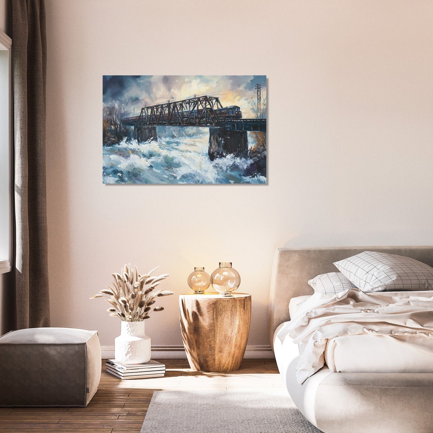 Train Over River Canvas