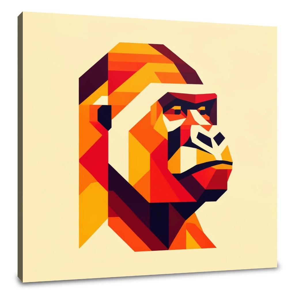 Geometric Gorilla Canvas