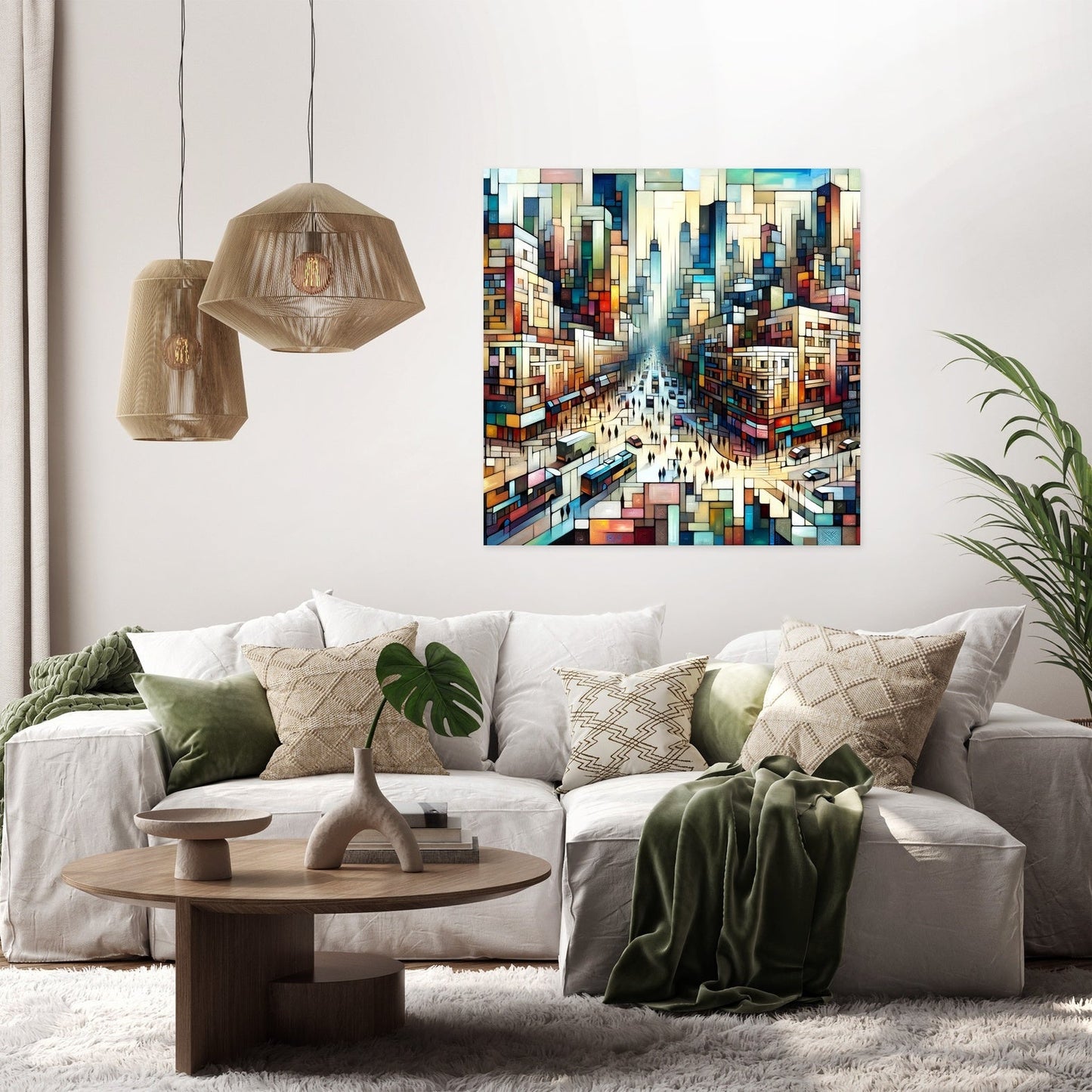 Abstract Cityscape Rhythms Canvas