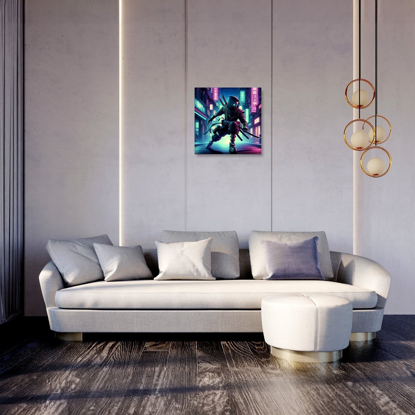 Neon Shadow Ninja Canvas