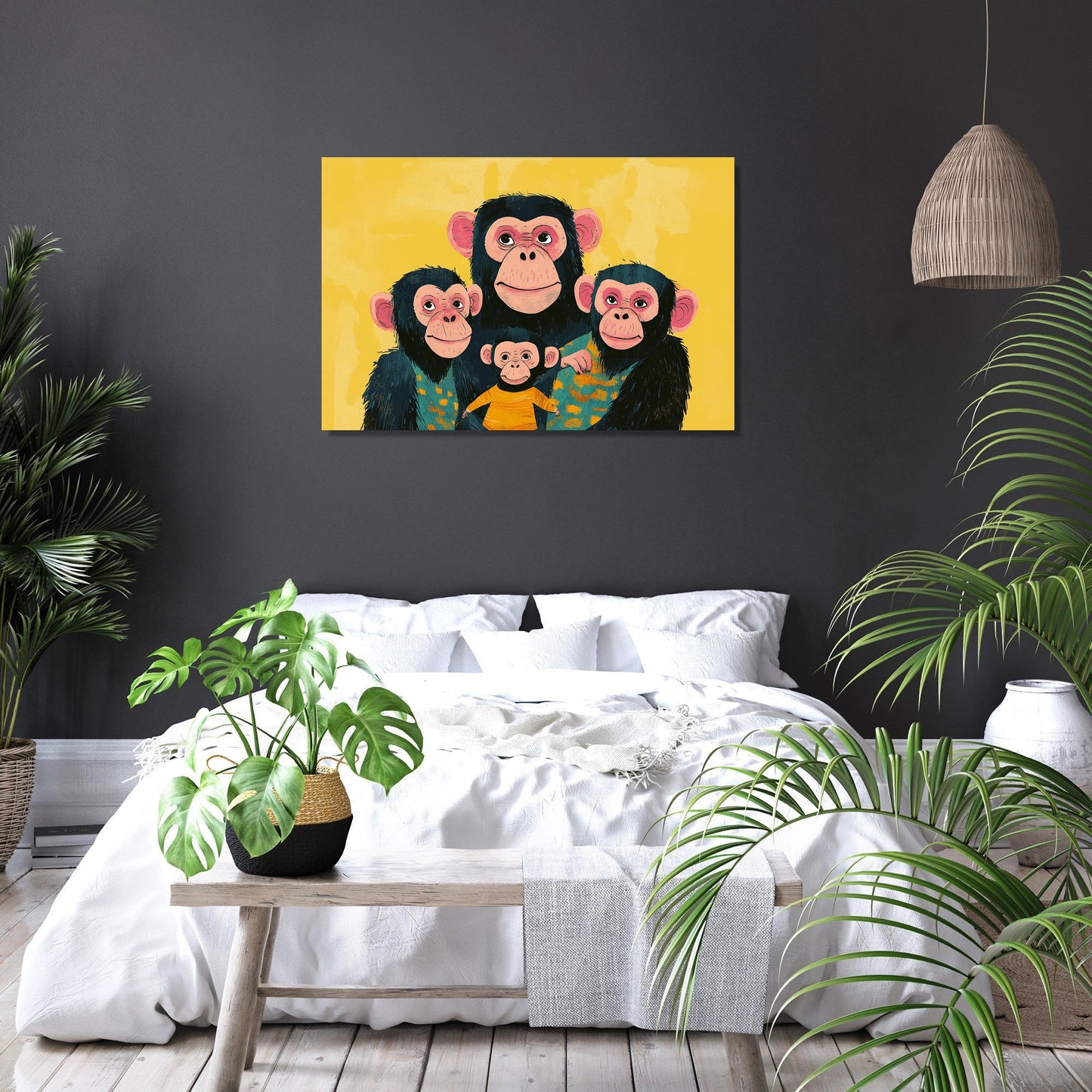 Chimpanzee Family Canvas