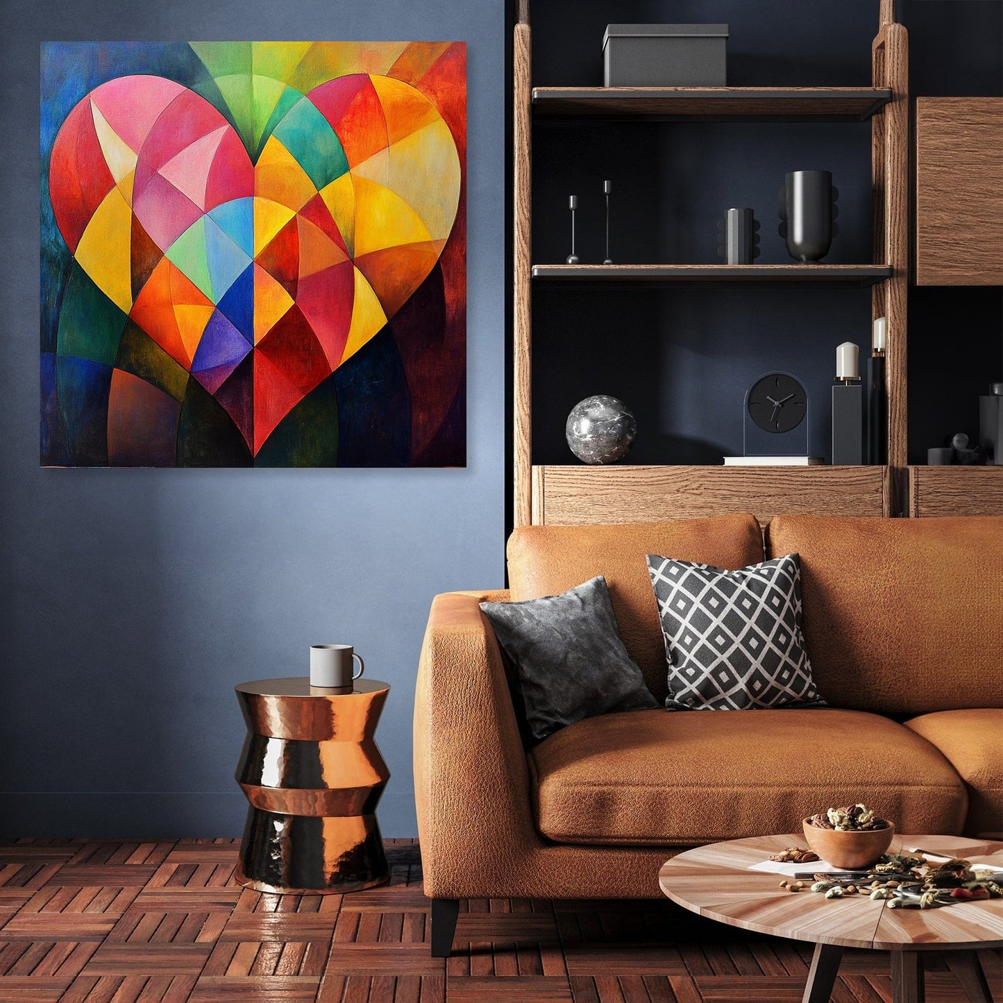 Geometric Heart Canvas