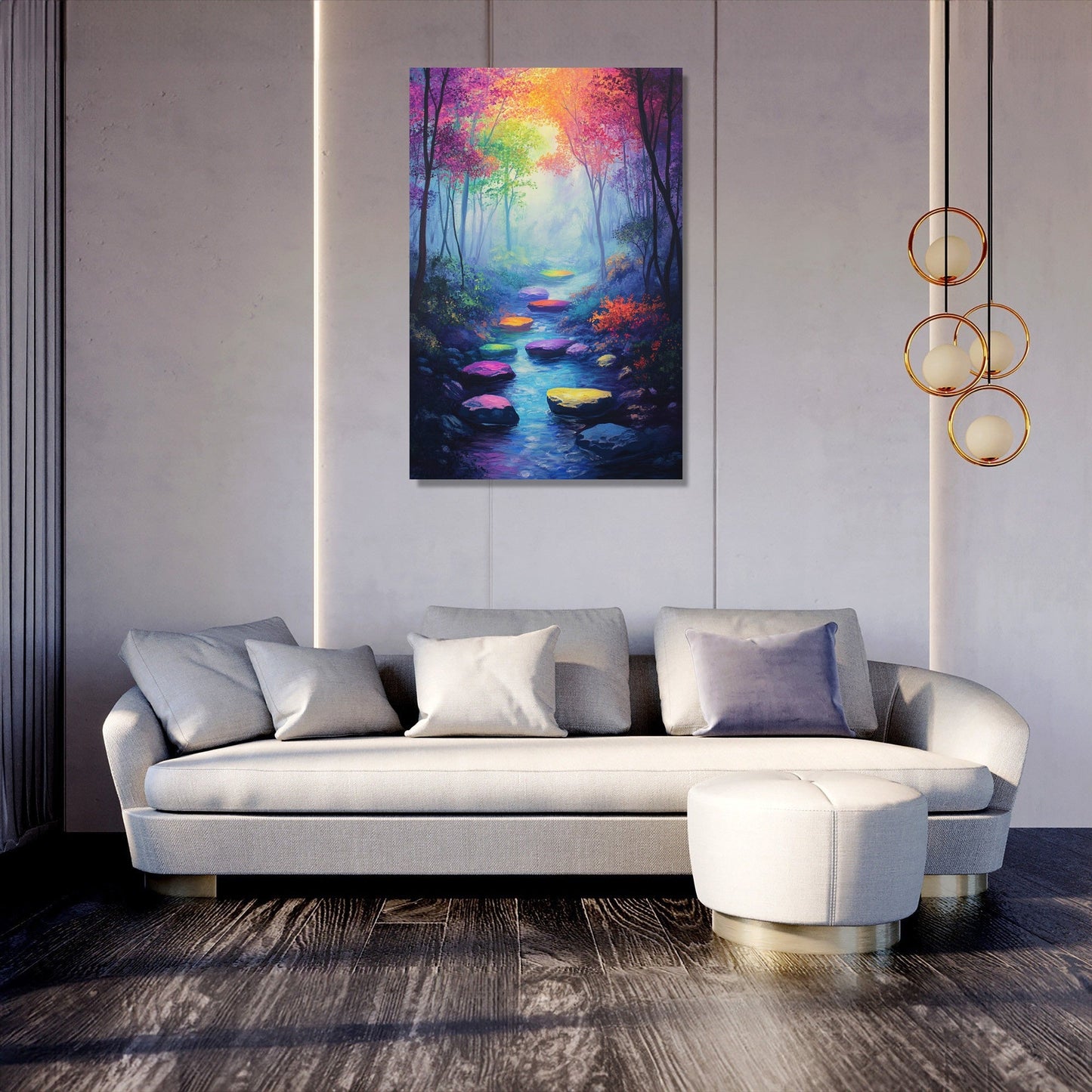 Rainbow Glow Forest Canvas