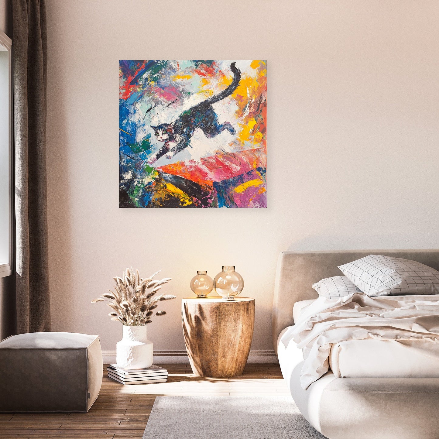 Leaping Cat Canvas