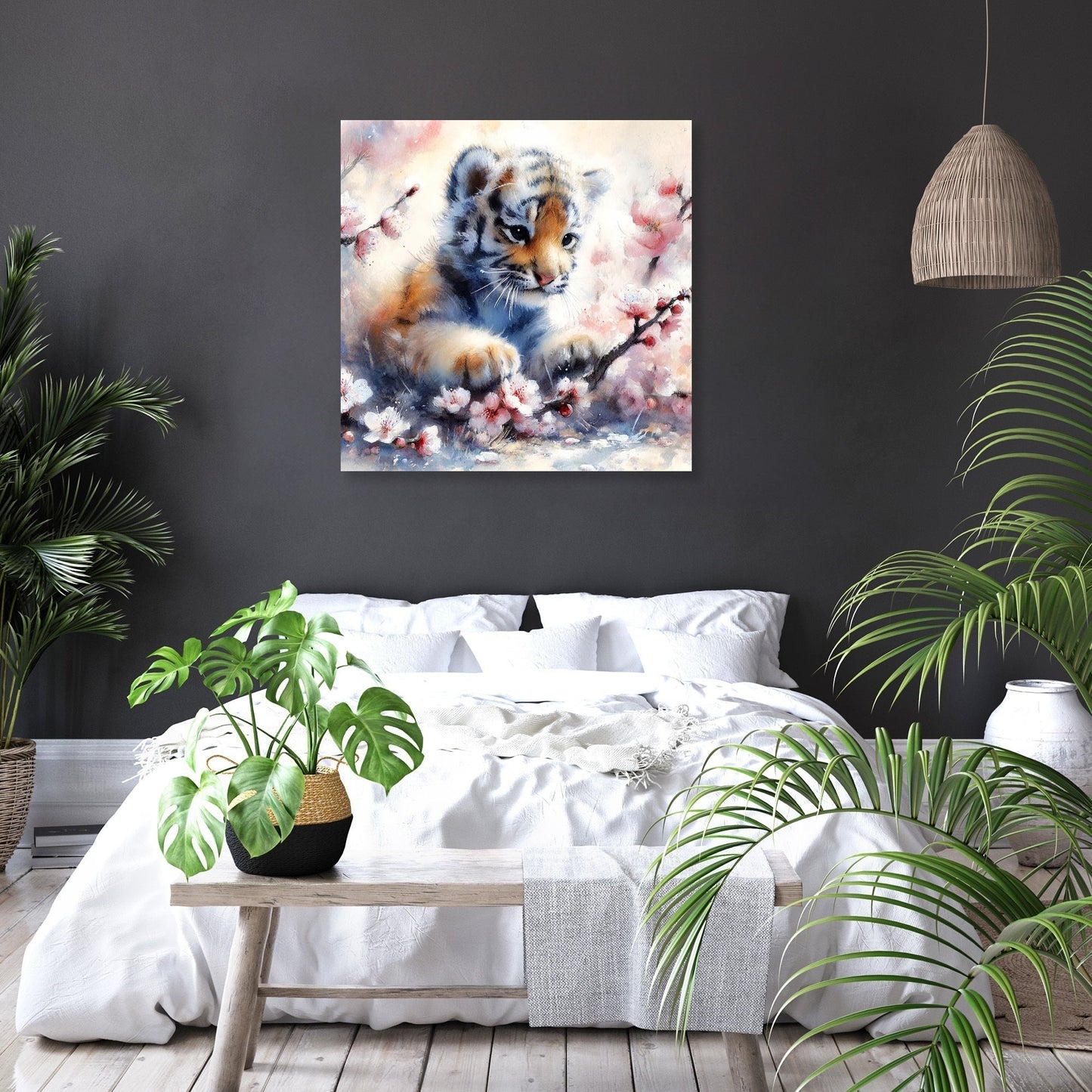 Spring Blossom Tiger Canvas
