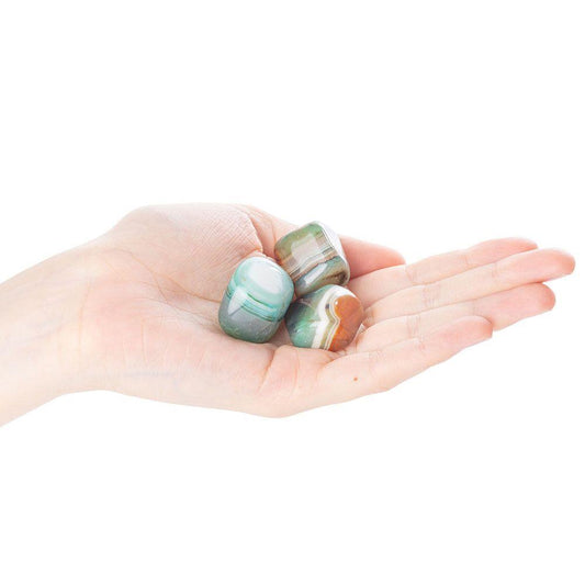 Agate Banded Green Medium Tumblestone 20-30mm