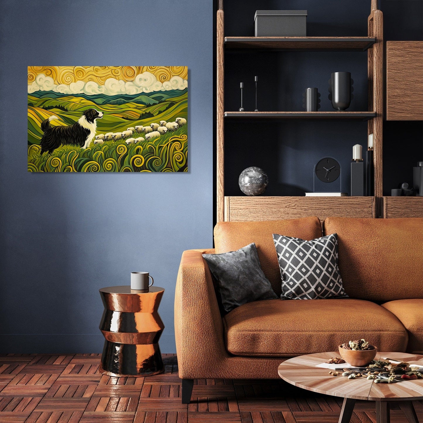 Energetic Border Collie Canvas