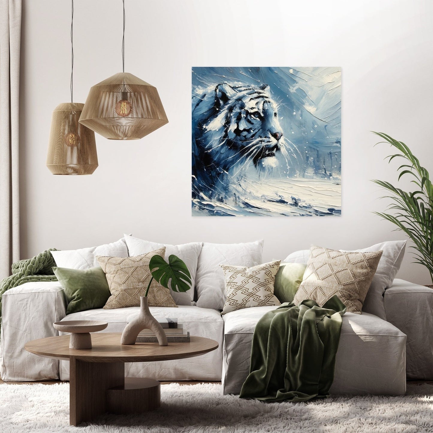 Winter Tiger Stare Canvas