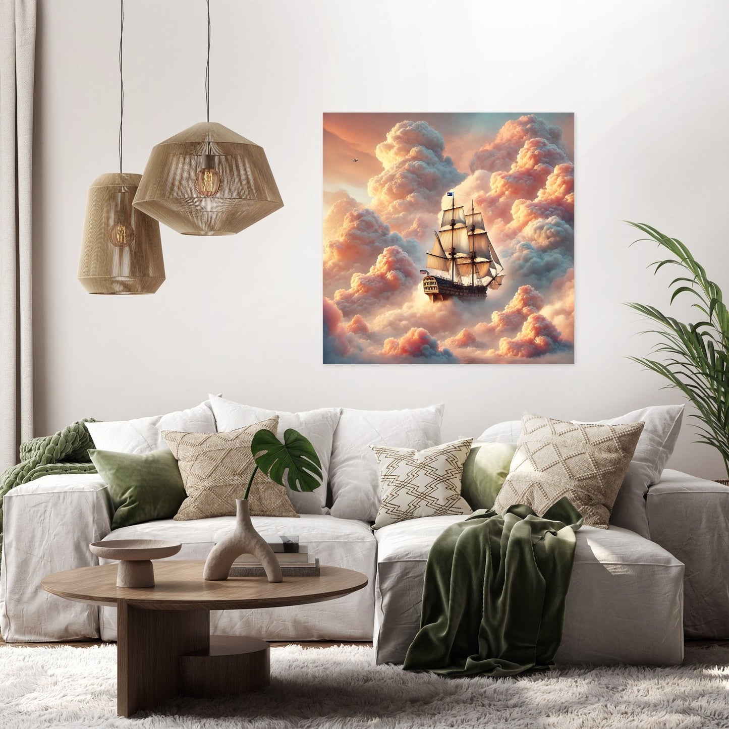 Pastel Dream Ship Canvas