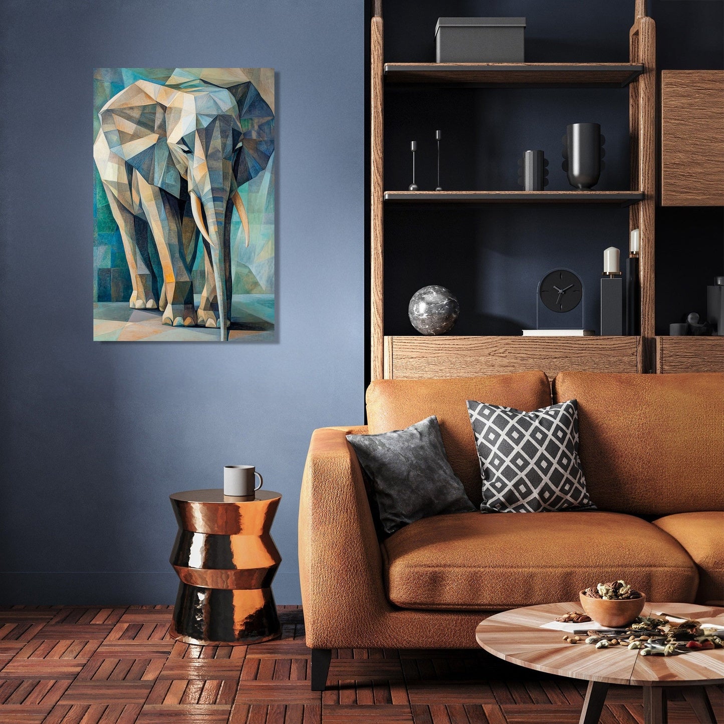 Geometric Majesty Elephant Canvas