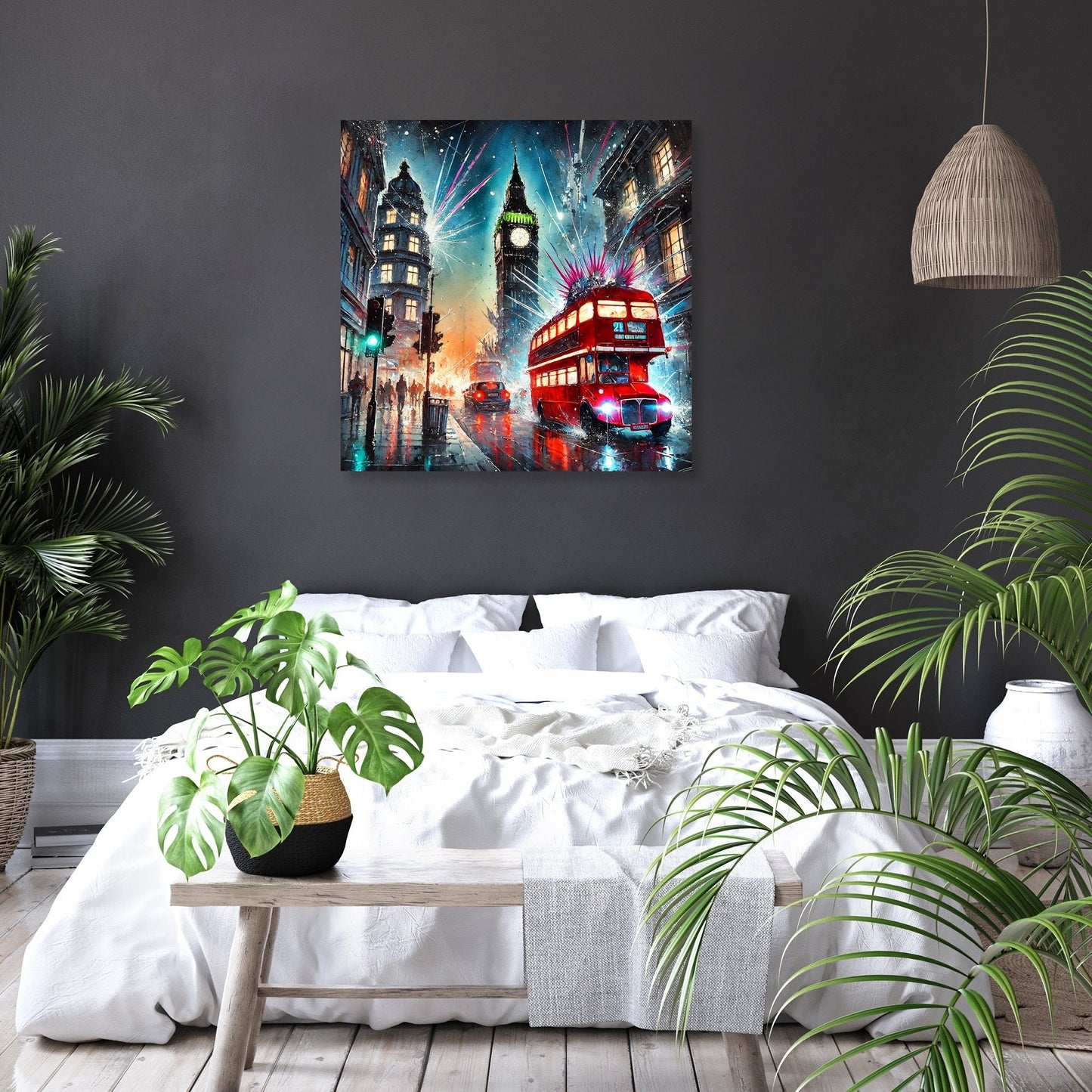 Neon Chaos London Canvas