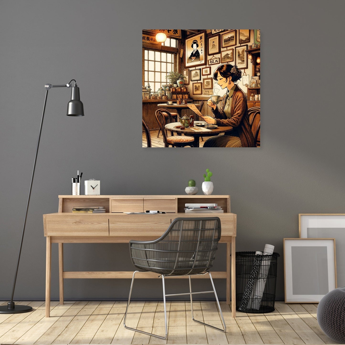 Nostalgic Café Moment Canvas